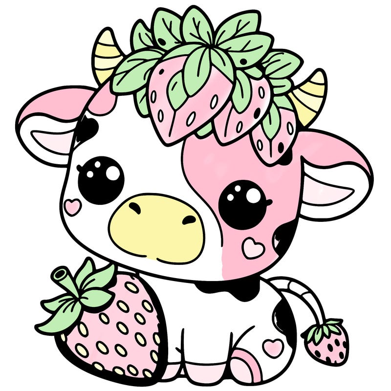 cute strawberry cow