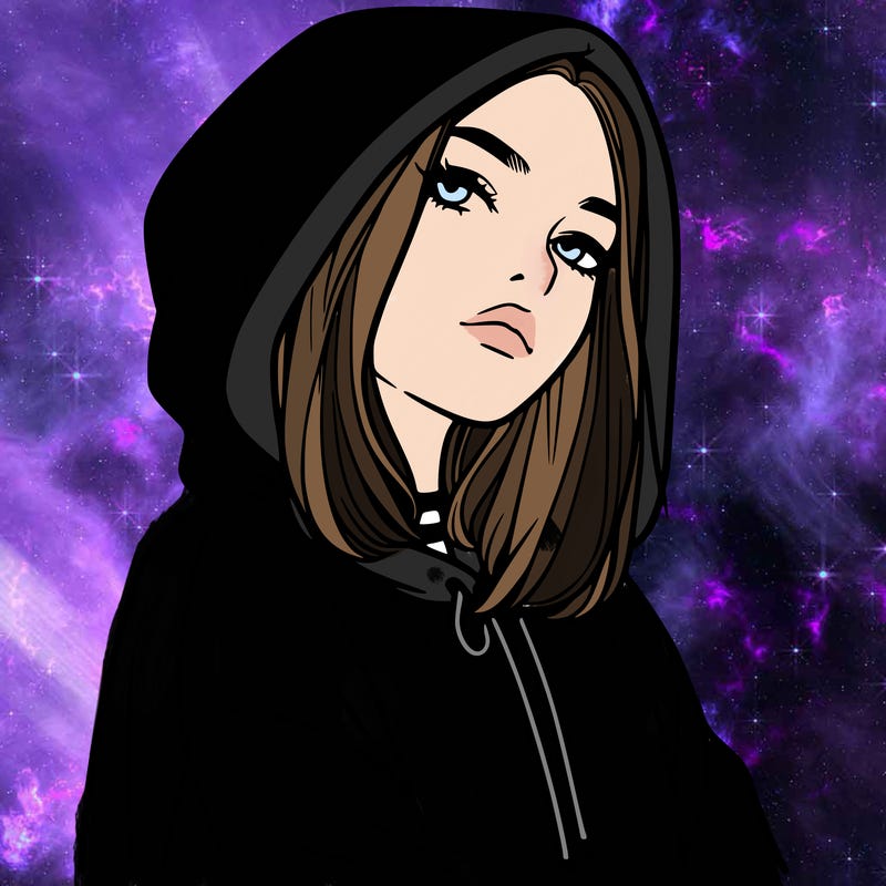 a realistic girl in a hoodie