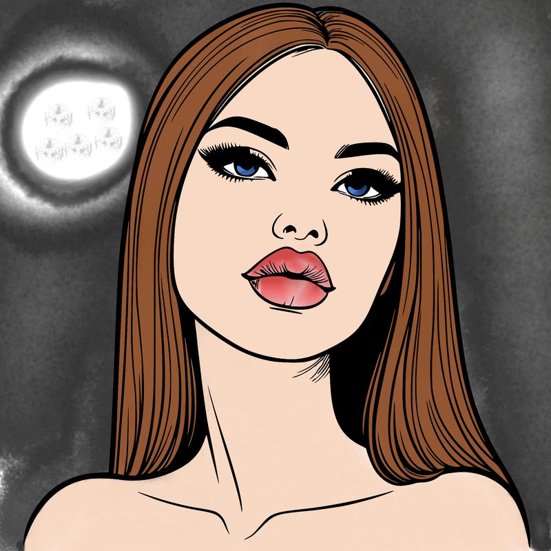 realistic woman with full lips