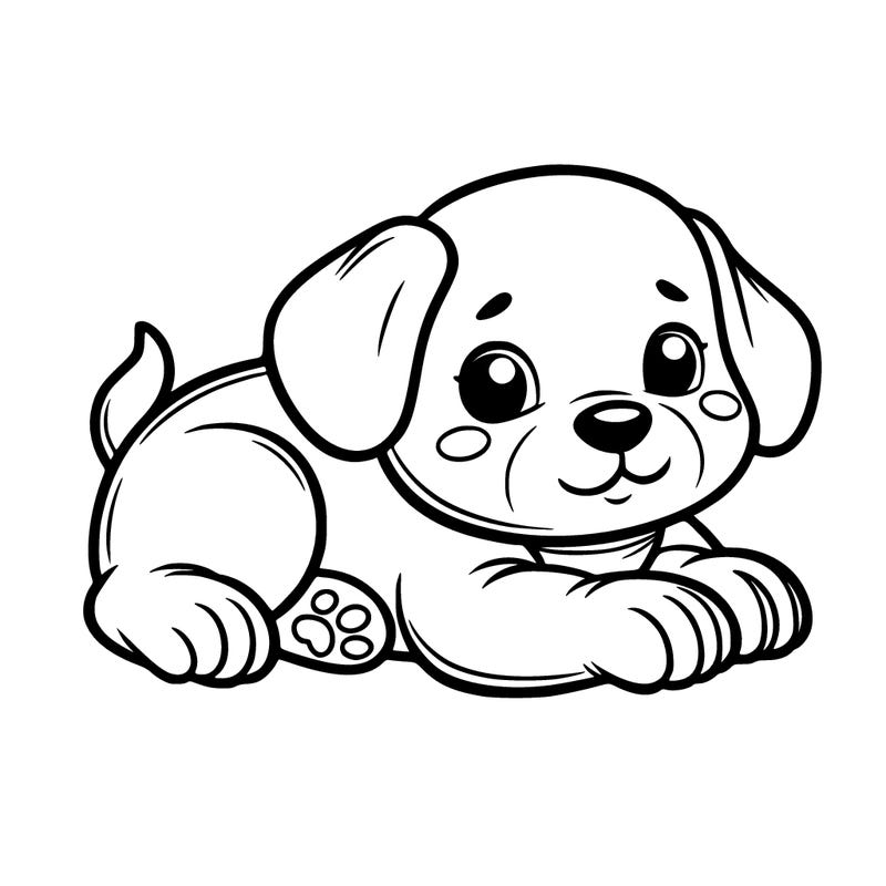 cute puppy laying down