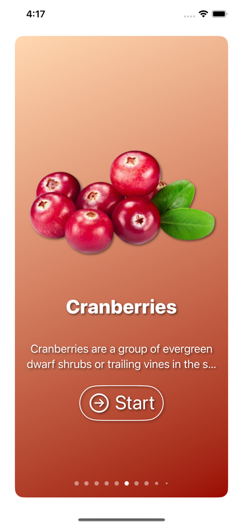 Bildschirm mit Cranberry-Hausmitteln aus der App Mittel gegen Scheidenpilz