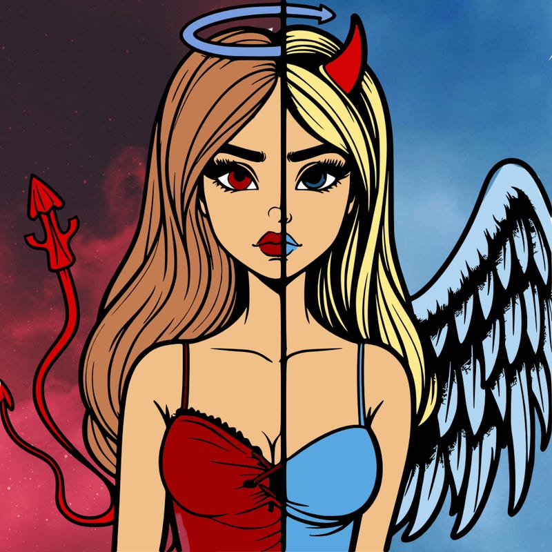 devil vs angel realistic girl