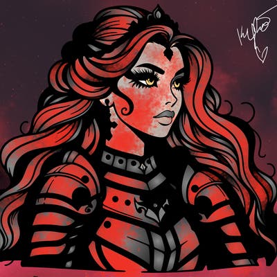 beautiful gothic female knight