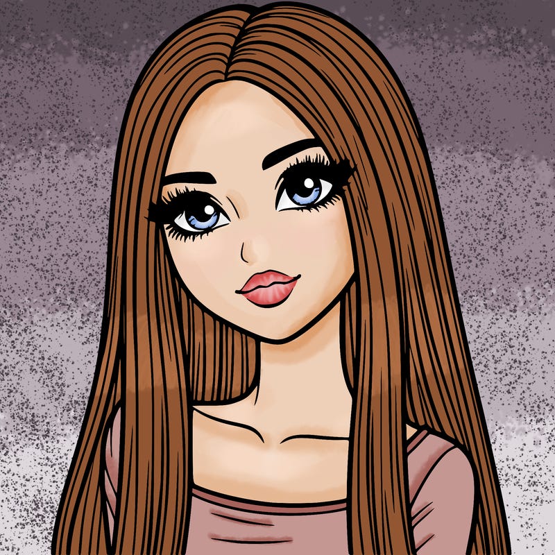 realistic girl with straight and long hair