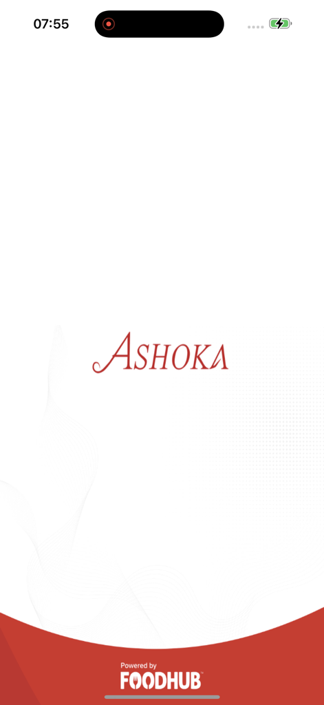 Ashoka. - Splash screen of the Ashoka food delivery app showing the logo