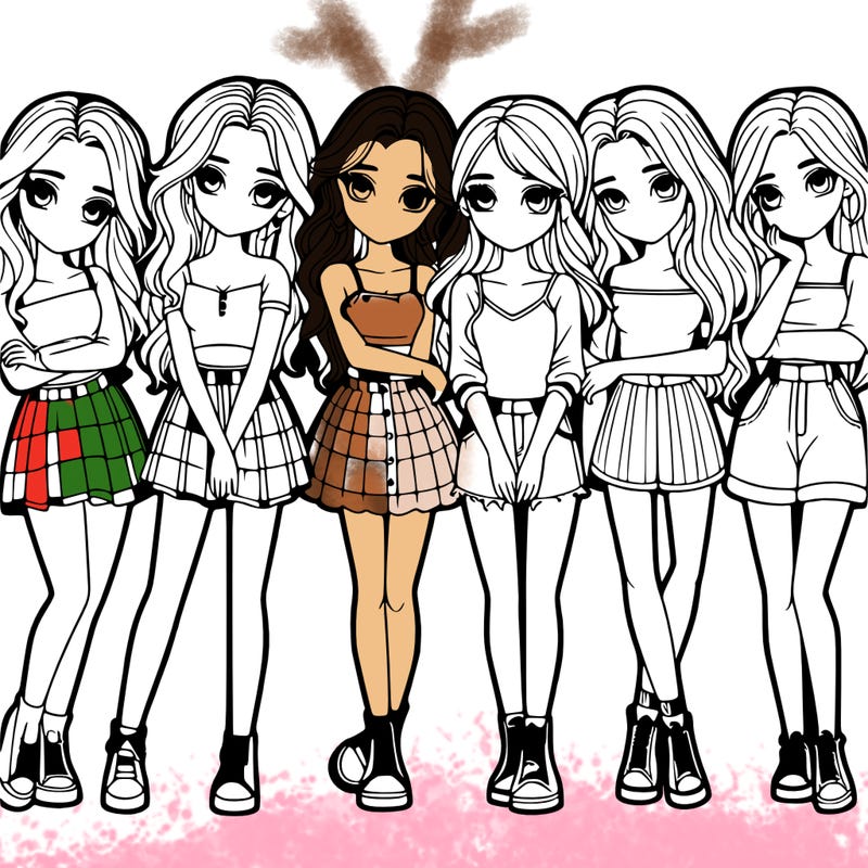 a group of girls realistic