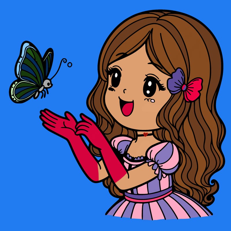 woman playing with butterfly