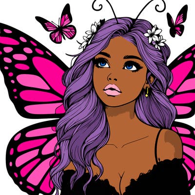 butterfly fairy realistic girl