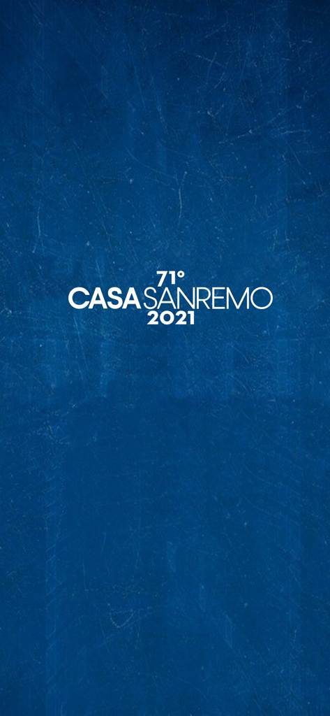 CasaSanremo - CasaSanremo app splash screen for the 2021 music festival edition