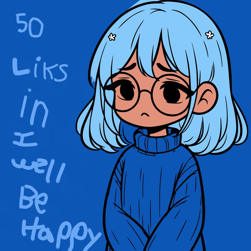 sad girl with glasses in a sweater