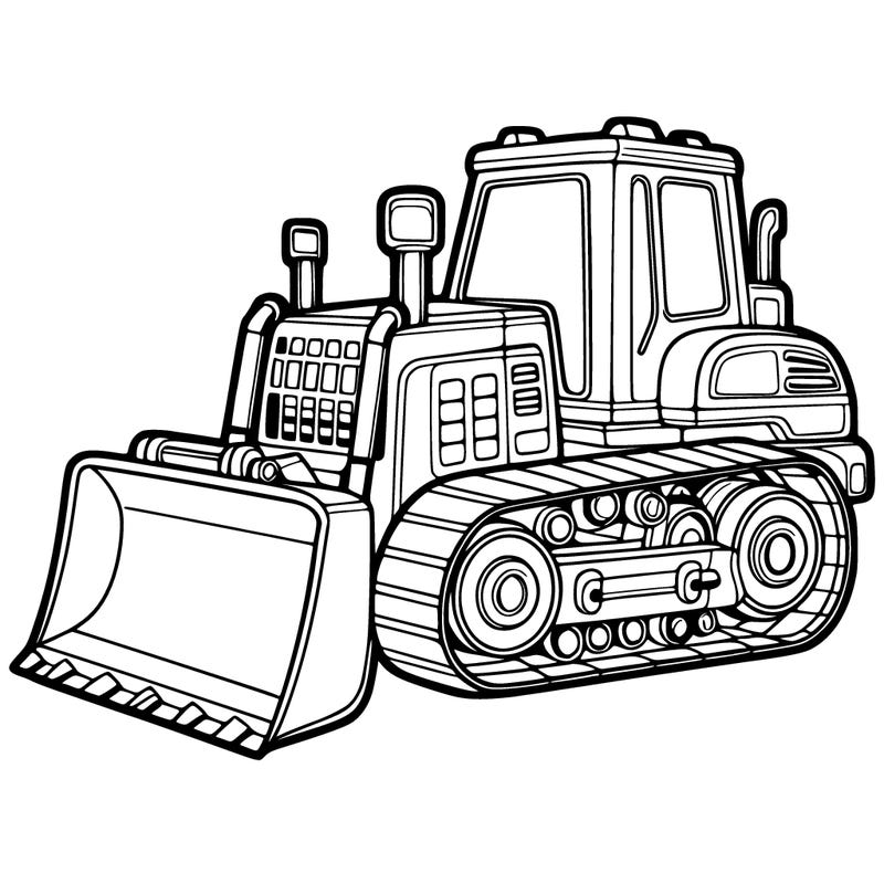 line drawing bulldozer