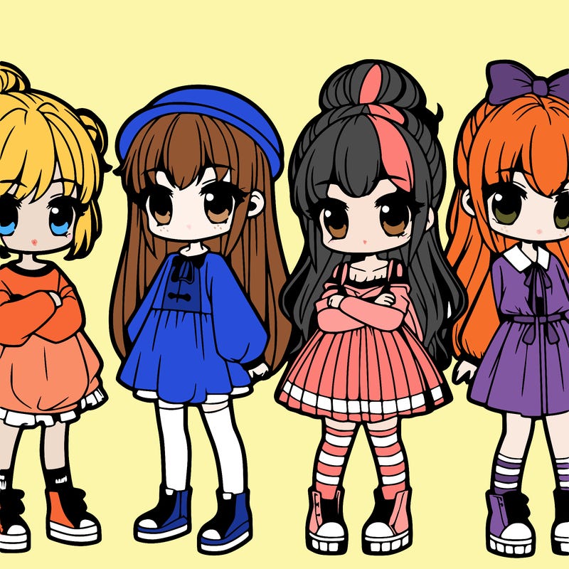 5 chibi girls