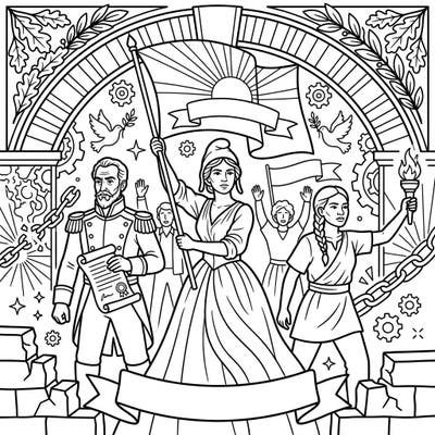 Step back in time and bring history to life with this compelling coloring page featuring revolutionary leaders. Celebrate the brave figures who championed change and fought for freedom through the power of color.