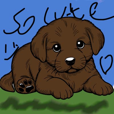 a cute realistic puppy