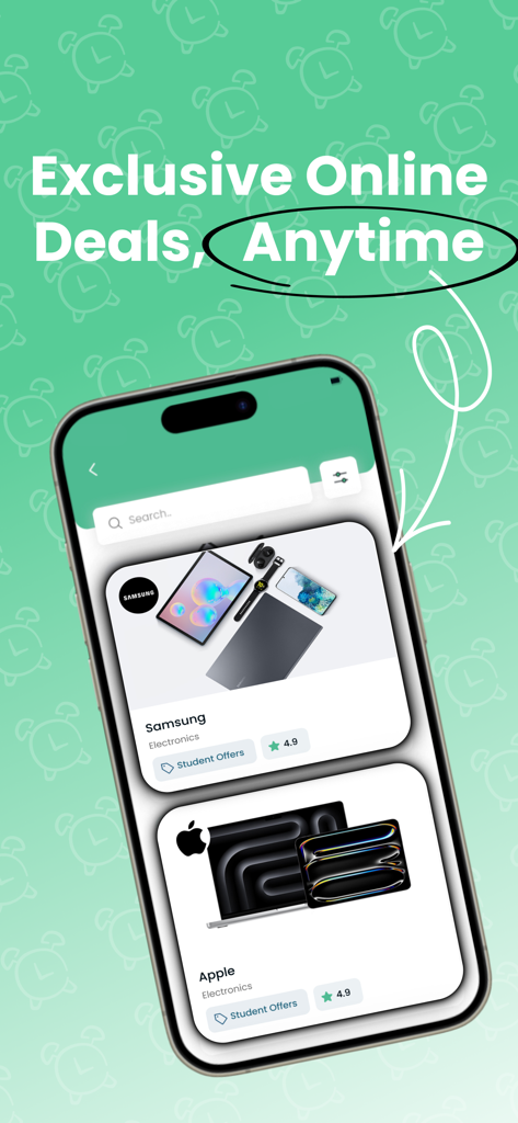 smartpocket.me - SmartPocket mobile app showing exclusive student discounts for tech brands like Samsung and Apple