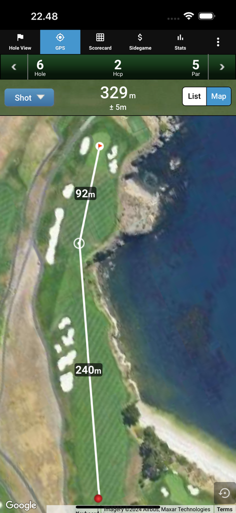 mScorecard - Golf Scorecard - mScorecard 앱의 골프 홀 위성 지도 보기로 GPS 거리 및 홀 세부 정보 표시