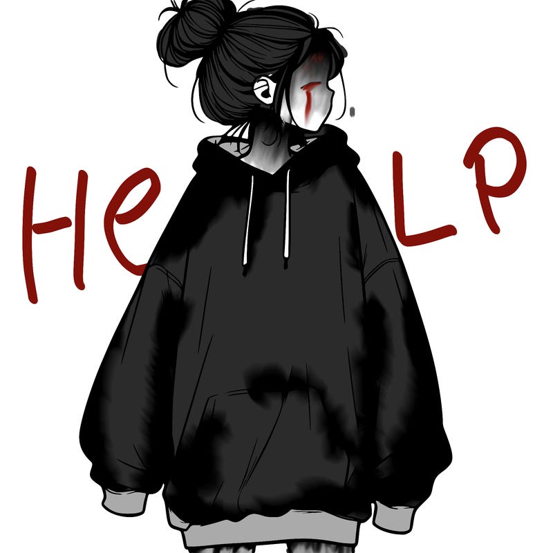 realistic girl with a oversized sweatshirt on and a bun