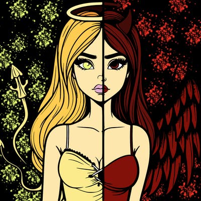 devil vs angel realistic girl