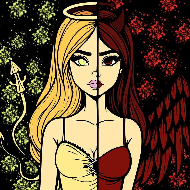 devil vs angel realistic girl