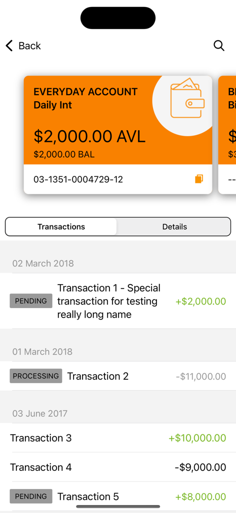 Unity Money NZ - Unity Money NZ mobile banking app displaying an everyday account balance and transaction history
