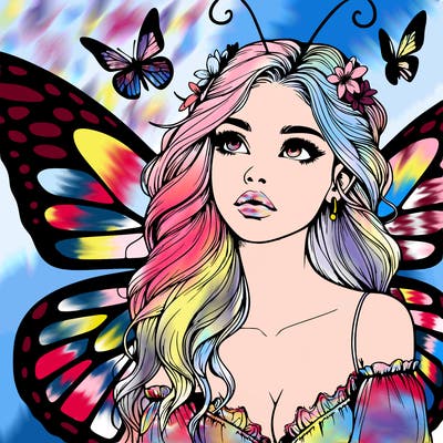 butterfly fairy realistic girl