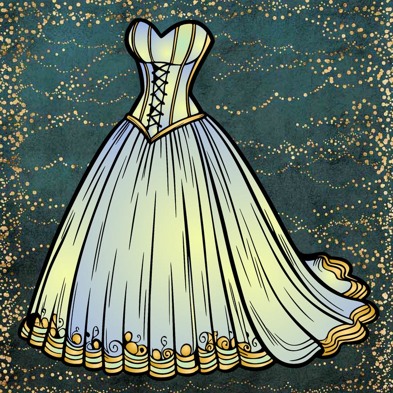 wedding dress-corset and a long and flowy skirt