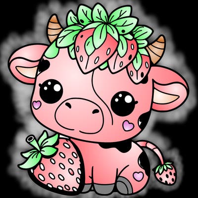 cute strawberry cow