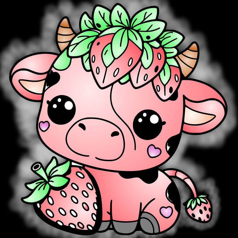 cute strawberry cow