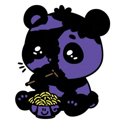 panda that is eating