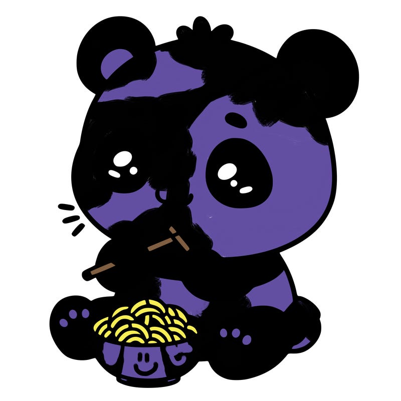 panda that is eating