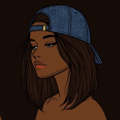 realistic  girl with a backwards hat