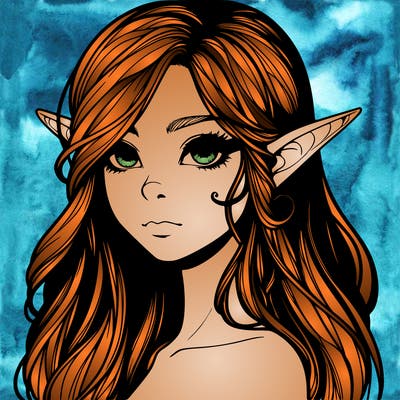 elf girl realistic dark fantasy