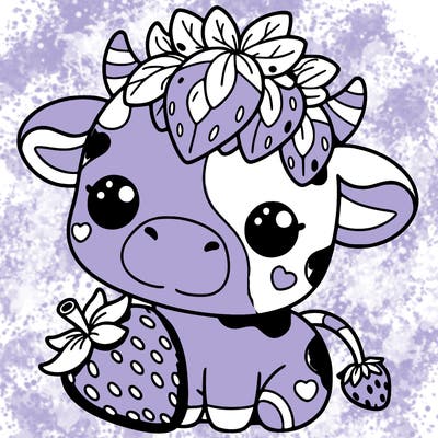 cute strawberry cow