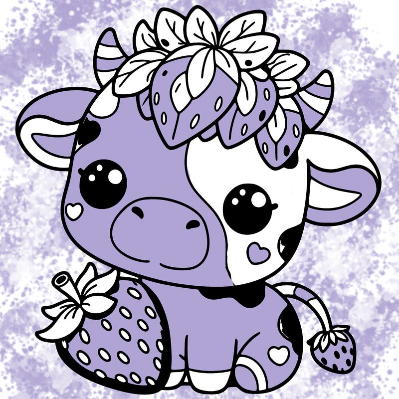 cute strawberry cow