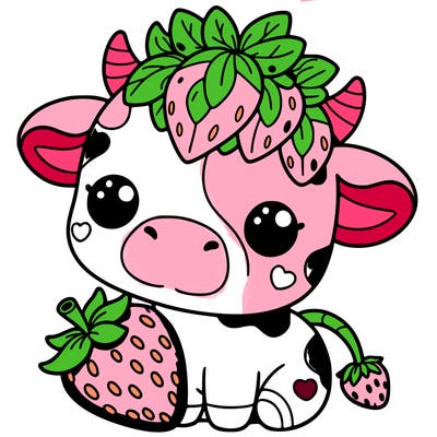 cute strawberry cow