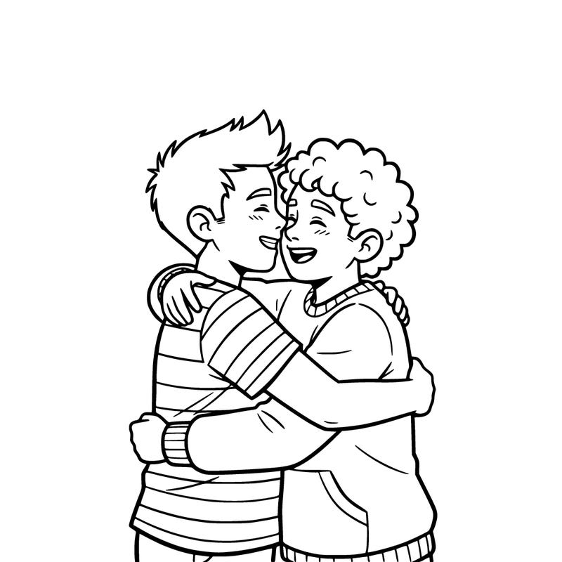 2 gay boys hugging