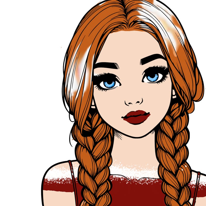 realistic girl with braids