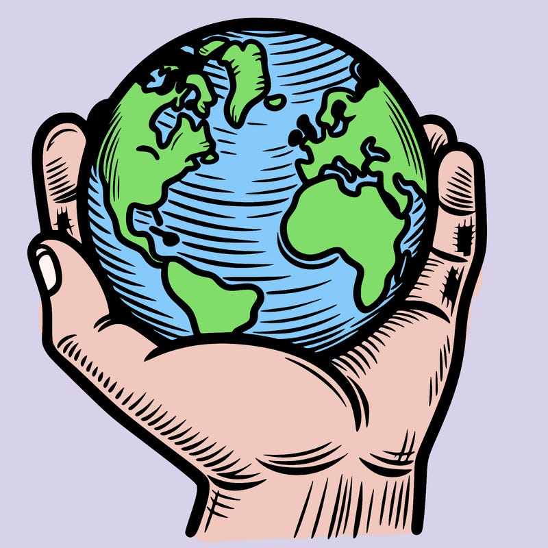 hand holding earth