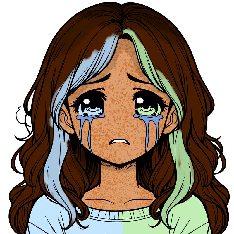 crying realistic girl