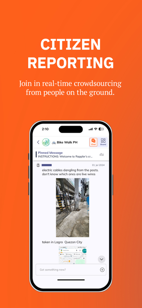 Rappler: PH News & Community - Rappler app screen showing citizen reporting and real-time community crowdsourcing feature