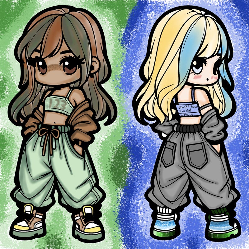 girl in crop top and baggy pants