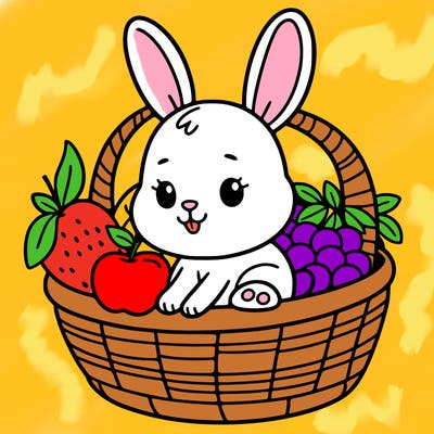 bunny in a fruit basket