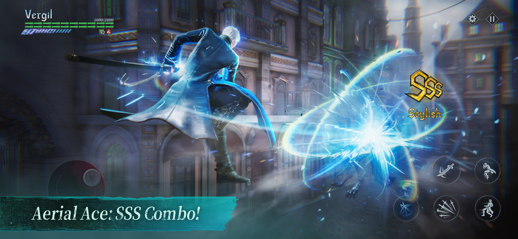 Devil May Cry: Peak of Combat - Vergil führt eine stilvolle SSS-Luftkombination in Devil May Cry Peak of Combat aus