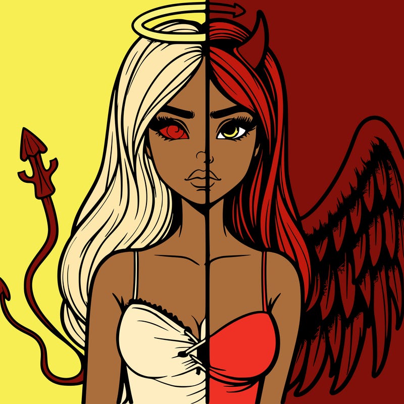 devil vs angel realistic girl