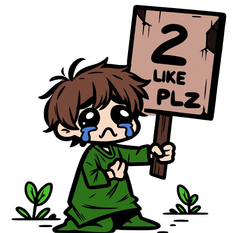 small poor toddler crying with sign that says 2 like plz