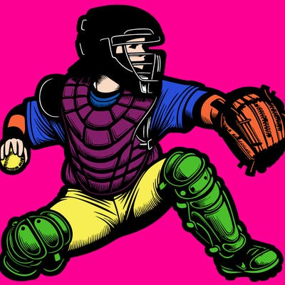 softballl catcher realistic