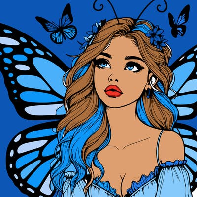 butterfly fairy realistic girl