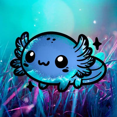 cute easy baby axolotl