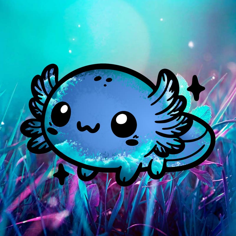 cute easy baby axolotl