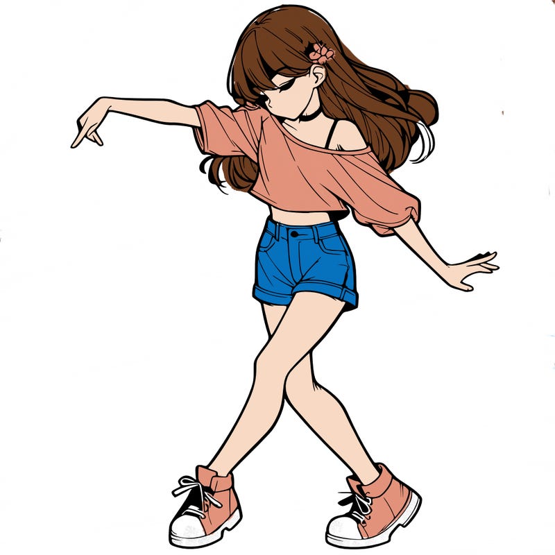 realistic girl danceing
